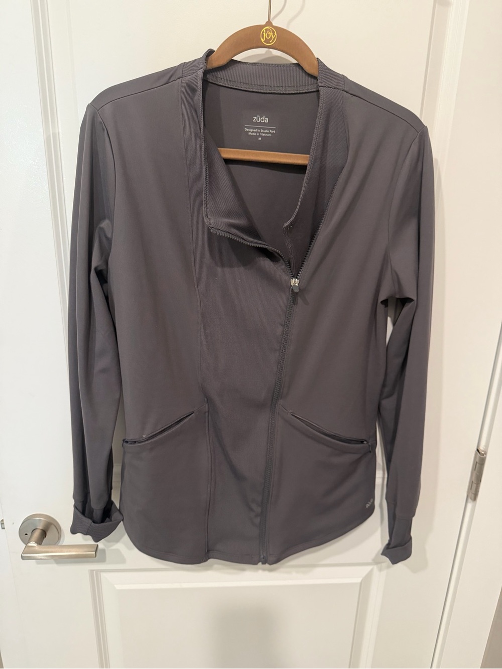 zuda Women's Charcoal Full-Zip Utility Jacket
